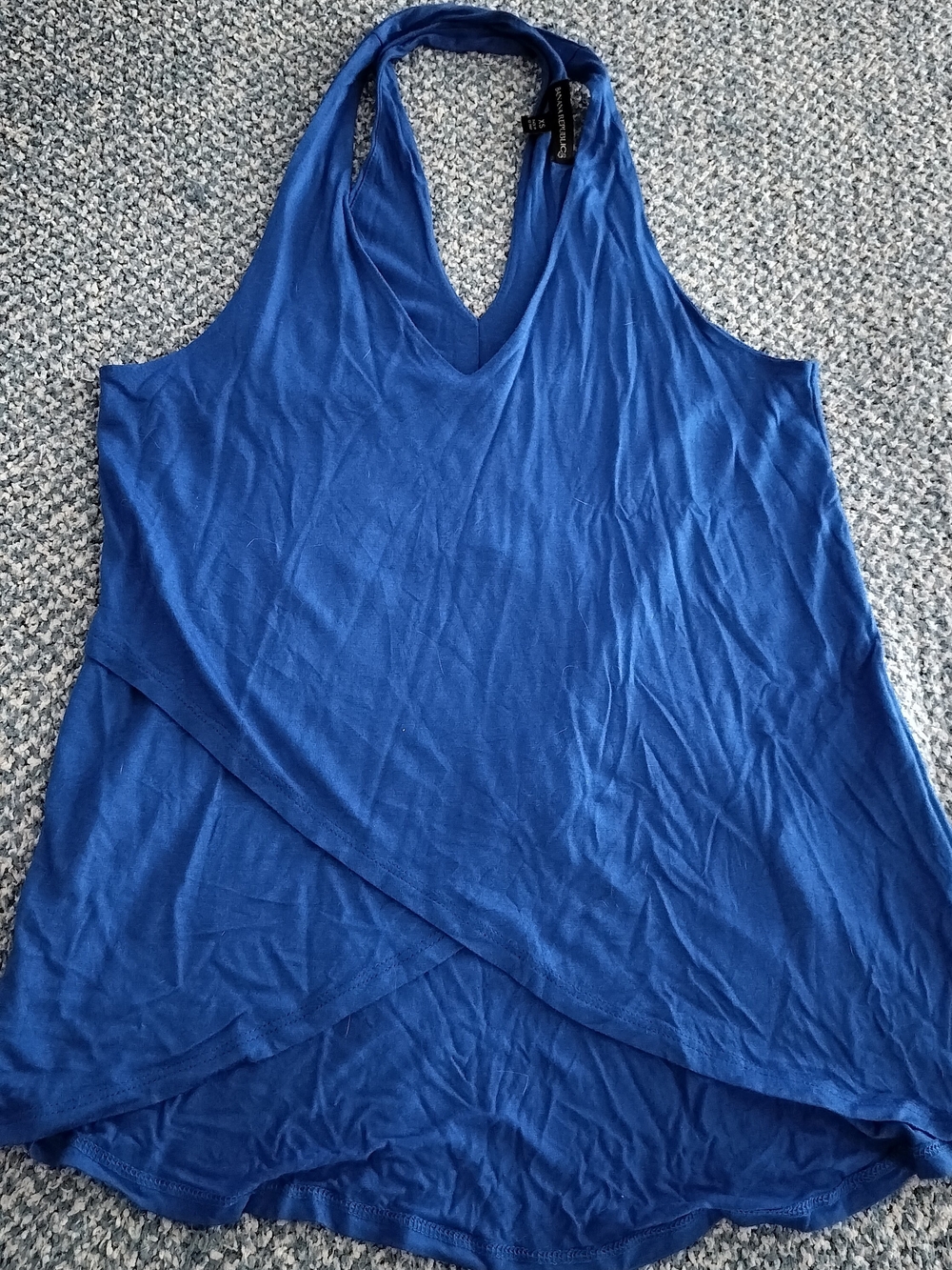 Banana Republic Royal Blue Halter V-Neck Camisole W/ Criss Cross Surplice Front